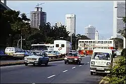 Image 12Traffic in Singapore, 1981. Prior to the introduction of the Certificate of Entitlement (COE) in 1990, vehicles per capita in Singapore was the highest in ASEAN. (from History of Singapore)