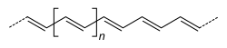 Polyacetylenes are a synthetic polymer of theoretical interest because they exhibit metallic properties upon oxidation.[8]