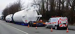 Image 4The Polish transport company Bedmet uses a special vehicle to transport two large silos. (from Road transport)