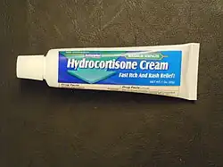 A tube of hydrocortisone cream, purchased over-the-counter