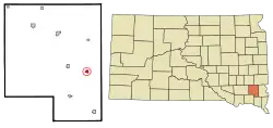 Location in Turner County and the state of South Dakota