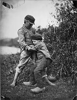 Two brothers fighting