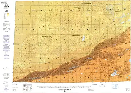 Map including the river (labeled as Qarqan He) (DMA, 1990)