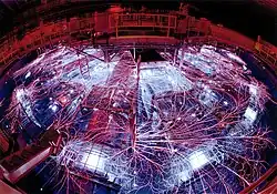 SANDIA NATIONAL LABORATORY'S Z ACCELERATOR, A PULSED POWER FACILITY IN OPERATION.