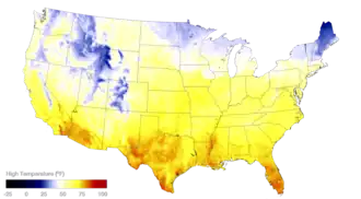 Above average temperatures across the United States in the 2011-12 winter
