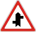 Staggered crossroads with first on left
