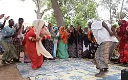 Image 40Somalis performing the folk dance called Dhaanto (from Culture of Somalia)