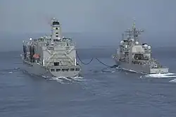 John Ericsson refueling guided-missile cruiser USS&nbsp;Cowpens&nbsp;(CG-63) in August 2007.