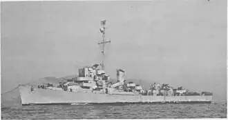 Gendreau (DE-639) as part of the Pacific Reserve Fleet at San Diego, California in 1959.