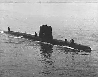 USS Volador (SS-490) underway c1965