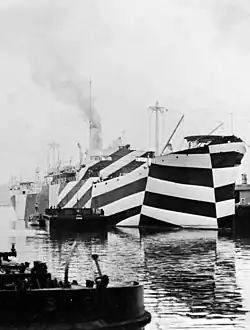 USS West Mahomet in dazzle camouflage