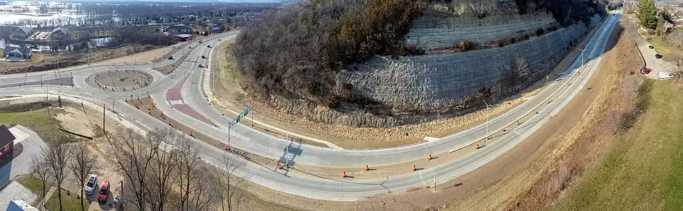 US 14/US 61 roundabout in La Crosse, Wisconsin