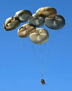 An LAV-25A2 being airdropped
