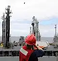 Shot line firing from USS&nbsp;Freedom to USNS&nbsp;Guadalupe, 2010