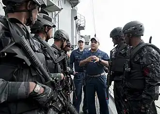 Bangladesh Navy SWADS personnel amid a joint military exercise with the US Navy in 2011