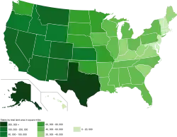 U.S. states by land area