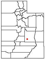 Location of Quitchupah Creek, Utah