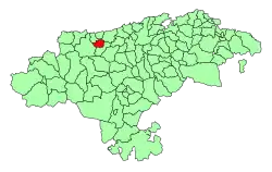 Location of Udías