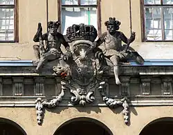 Coat of arms on the Palace Übigau with Hercules, Dresden