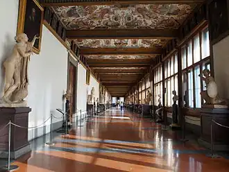 View of hallway, the walls were originally covered with tapestries.