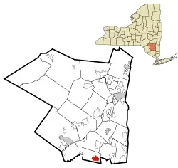 Location in Ulster County and the state of New York