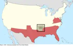 Map of the change to the international disputes involving the United States in central North America on May 6, 1861