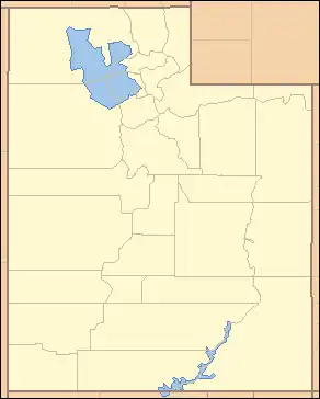 Map of Utah divided into its 29 counties, each labeled with two letters. The most northwestern county is labeled "BE".