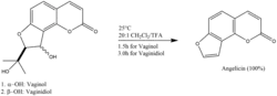 Formation of angelicin from vaginol.