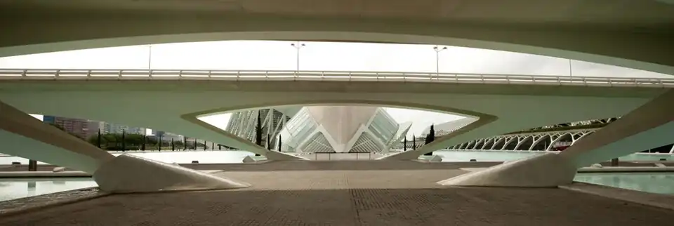 Riverbed level looking east under the west roadway of the Montolivet Bridge