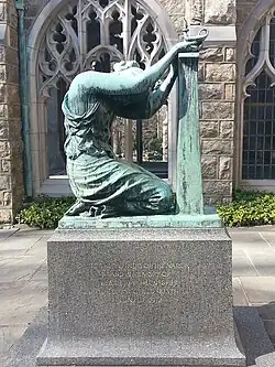 Grieving Mother (1914), by Bela Pratt, Cloister of the Colonies Garden.