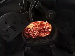 The firebox doors of No. 3025