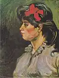 Portrait of a Woman with Red Ribbon 1885 Private collection (F207)