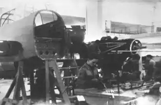 Varga RMI-1 X H under construction in 1944