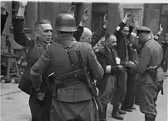 Photo from the Stroop Report of the Warsaw Ghetto Uprising, 1943; showing MP 28s.