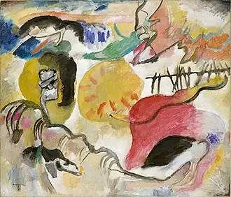 Wassily Kandinsky, Improvisation 27 (Garden of Love II), 1912, oil on canvas, 120.3 × 140.3&nbsp;cm, The Metropolitan Museum of Art, New York. Exhibited at the 1913 Armory Show