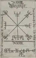 Vegvísir in the Huld Manuscript (ca. 1860)