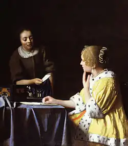 Johannes Vermeer, Mistress and Maid, 1667