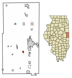 Location of Catlin in Vermilion County, Illinois.
