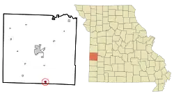 Location of Sheldon, Missouri