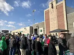 Front of complex in 2019.