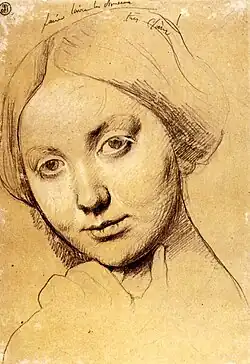 Study for the portrait of the Vicomtesse d'Haussonville (circa 1844)