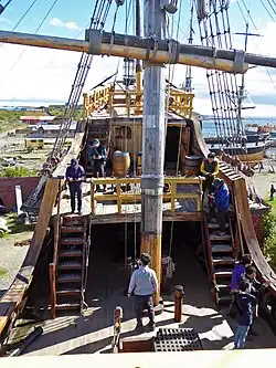 Aft decks of replica of nao Victoria.