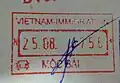 Entry stamp from Moc Bai.