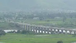View of Rayapatnam Bridge (NH-63) over Godavari River from Gudem Gutta