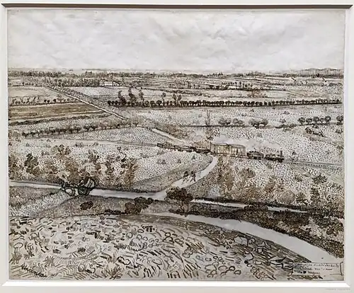 V. Van Gogh, La Crau depuis Montmajour, 1888, crayon et encre brune, British Museum