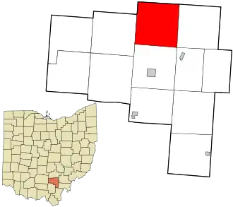 Location in Vinton County and the state of Ohio.