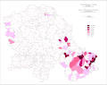 Share of Romanians in Vojvodina by settlements, 2002