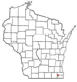Location of the Town of Burlington (town), Wisconsin