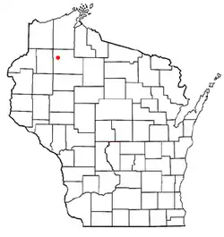 Location of Hayward (town), Wisconsin