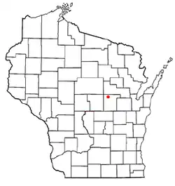 Location of Wyoming, Waupaca County, Wisconsin